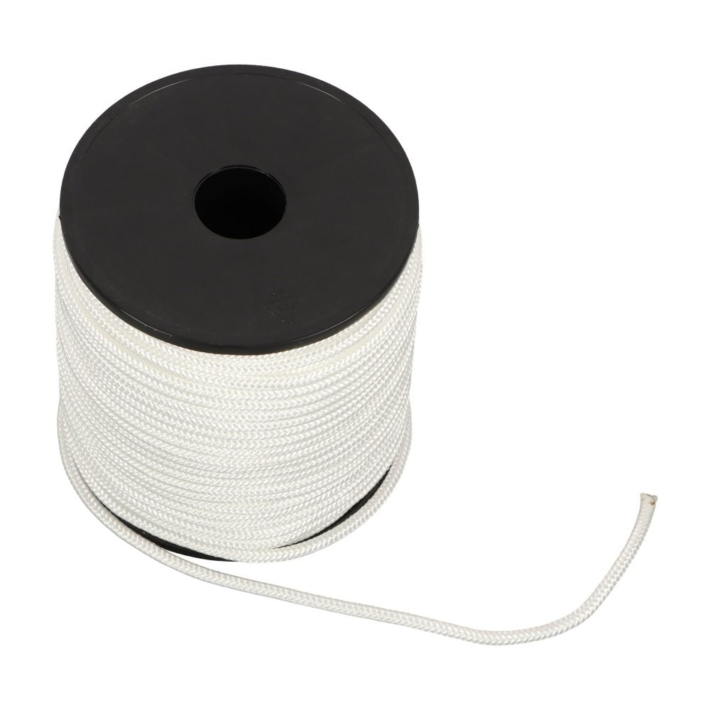 Multipurpose White Nylon Rope Sturdy Spool Solid Braid Knot Rope 1/4" × 5250'
