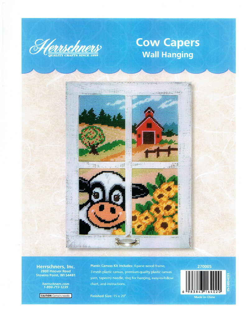 COW CAPERS  WALL HANGING  7ct plastic canvas  PATTERN (#TF0207)