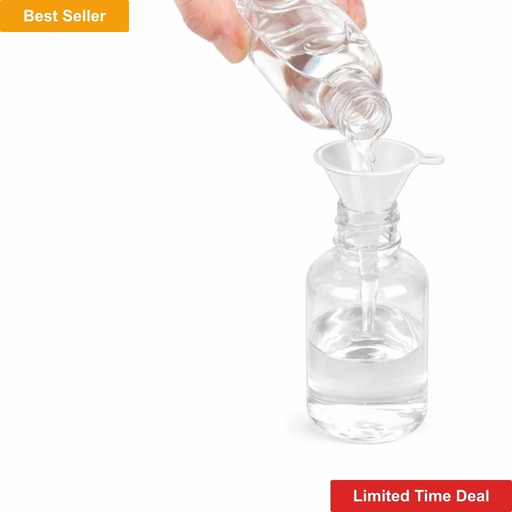 2 Piece Clear Plastic Mini Funnel Set for Lab Diffuser Bottles and Oils