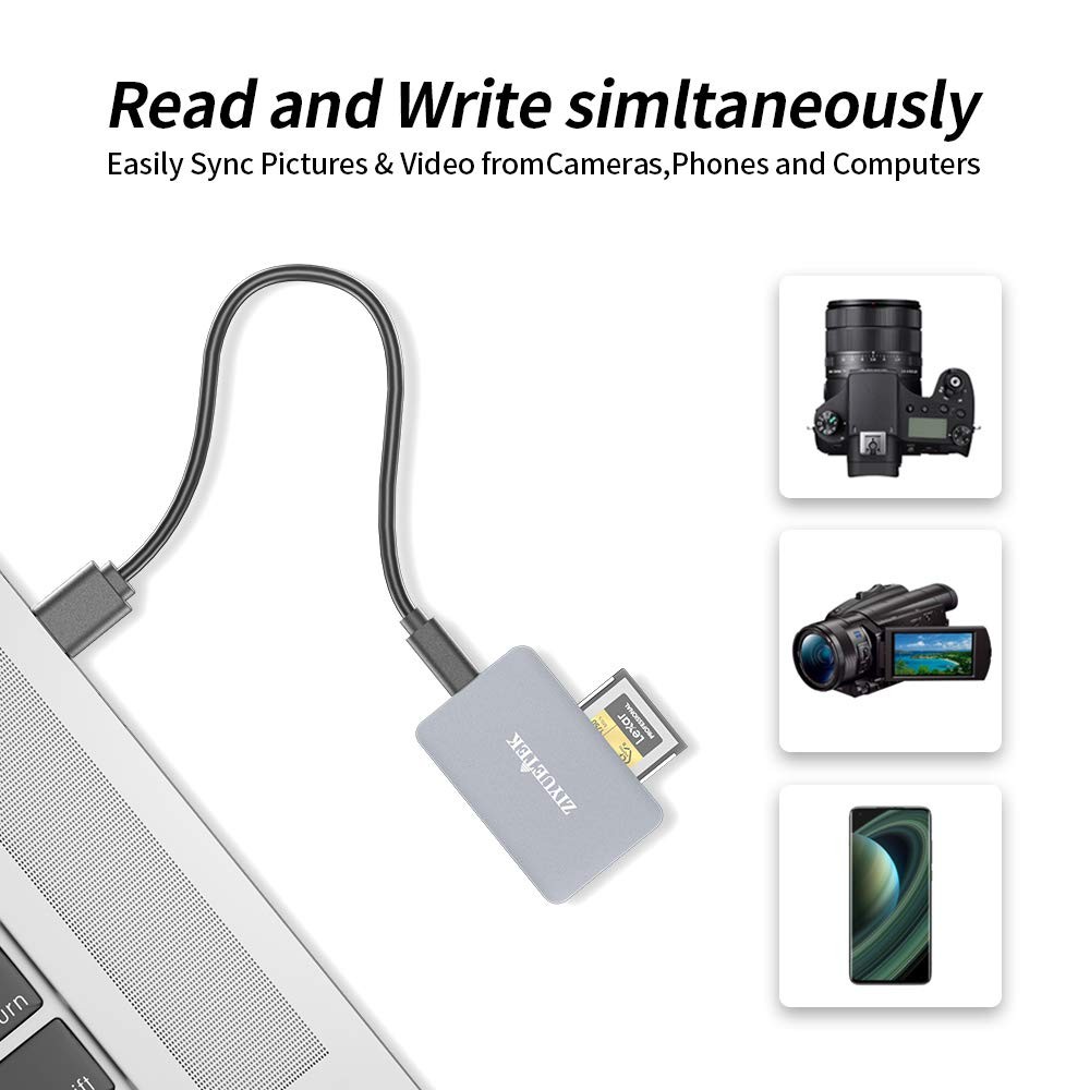 CFexpress Card Reader USB 3.1 Aluminum caseing cfexpress Type b Grey