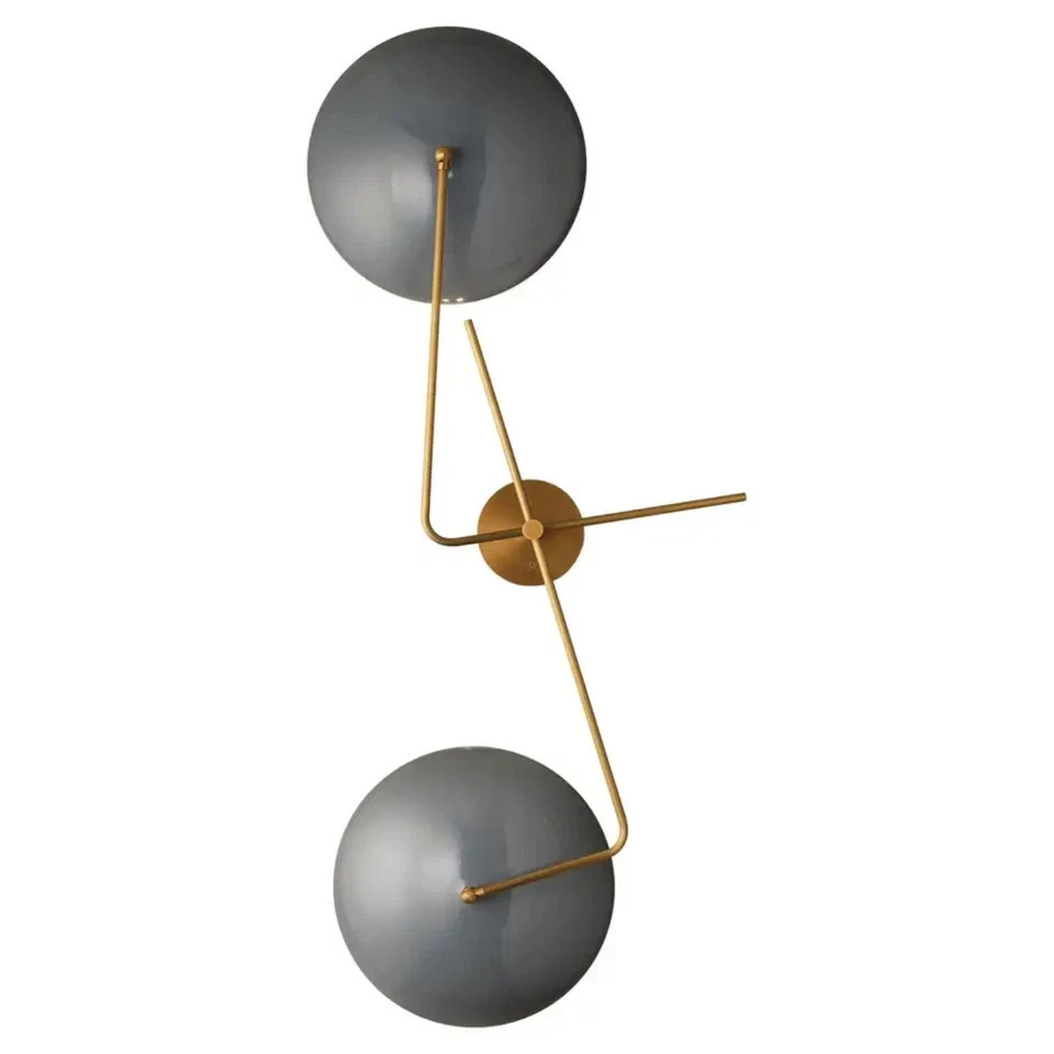 Modern Articulating Wall Sconce | Mid-Century wall light Grey Disk Design