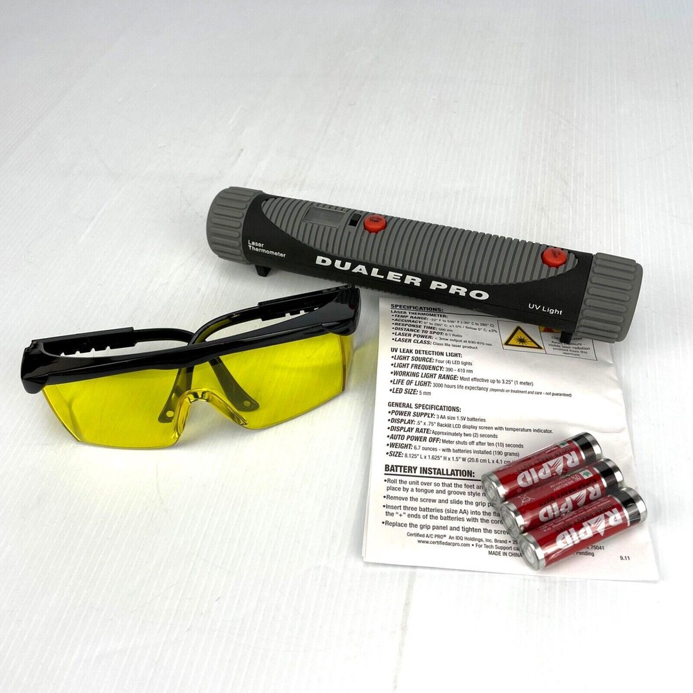 Interdynamics 439PROKIT Dualer Pro Laser Thermometer plus UV Light w/Case!