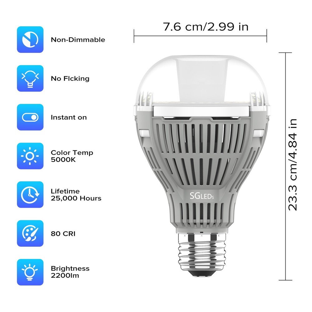 4 Pack 200W Equivalent LED Light Bulb A21 5000K 16W Home Energy Saving Efficient
