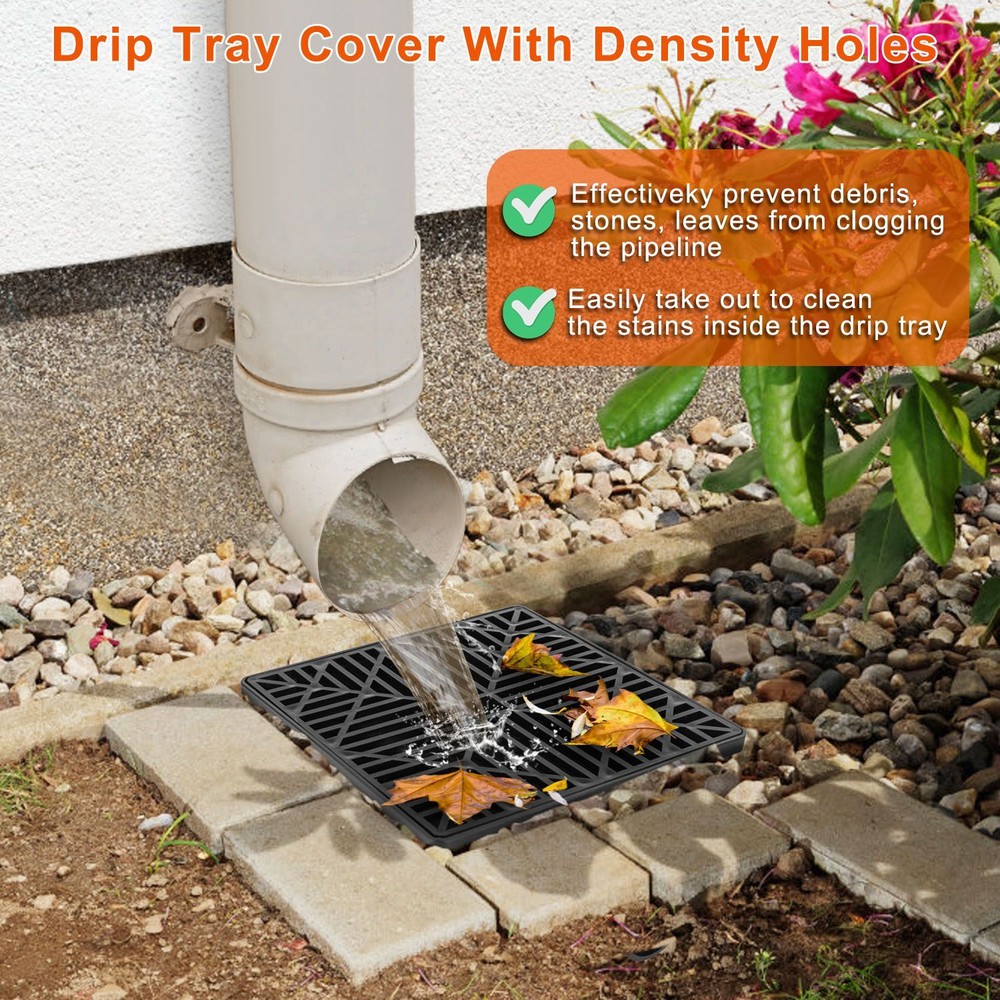 Upgraded Catch Basin Low Profile Downspout Extender | No Deep Dig French Drain