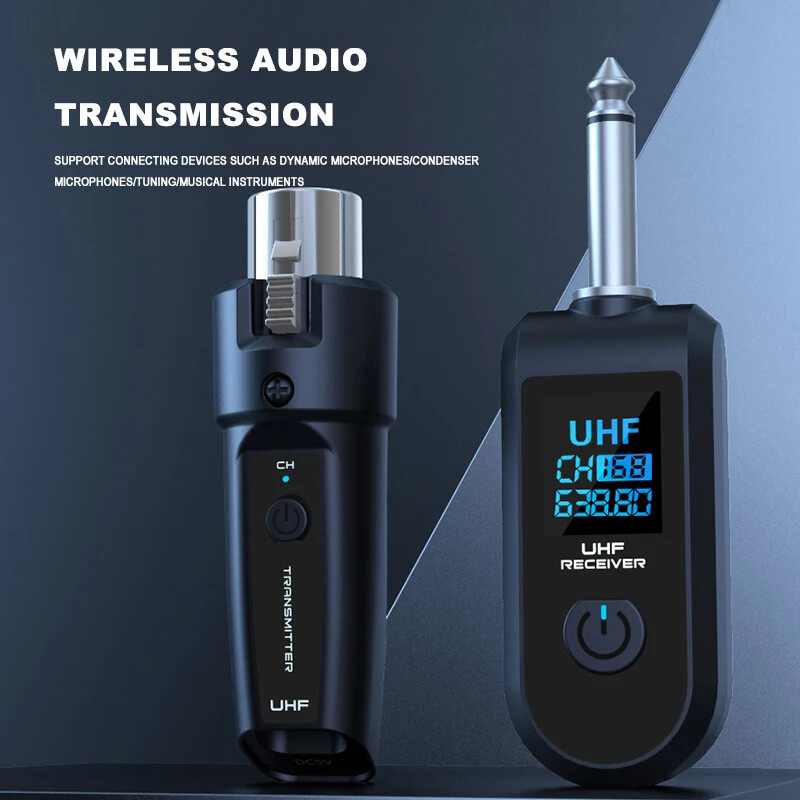 UHF XLR Adapter System Wireless Microphone Transmitter Receiver System