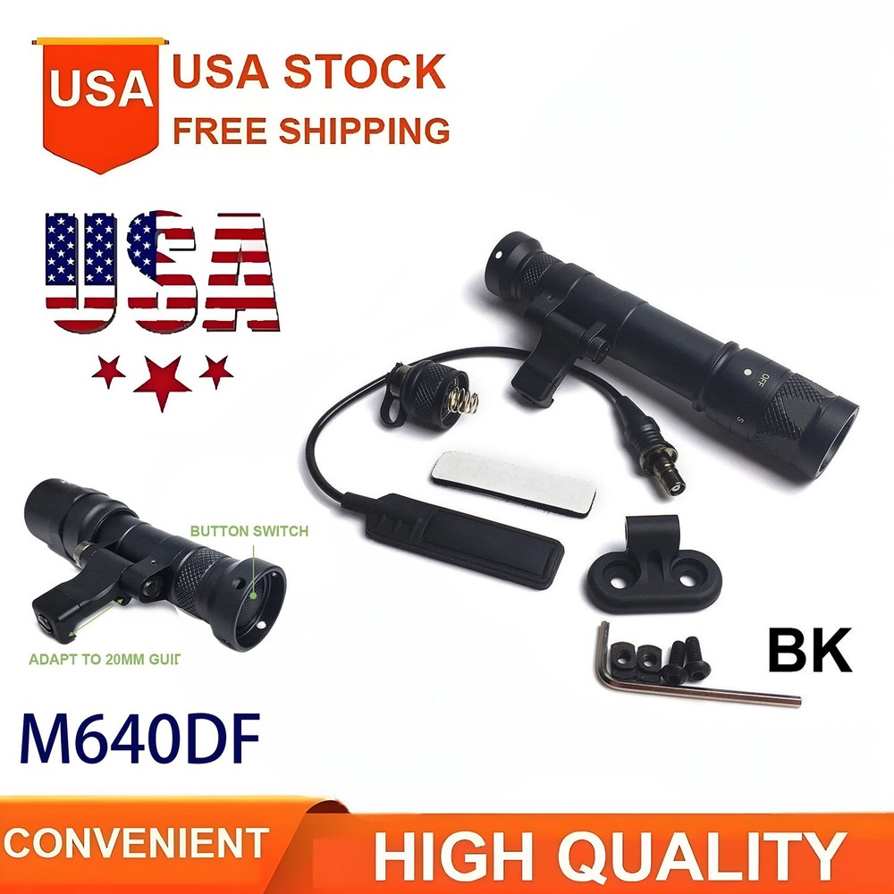 Flip-up M640DF LED Flashlight With Pressure Switch For Rifle + Mlok Offset Mount