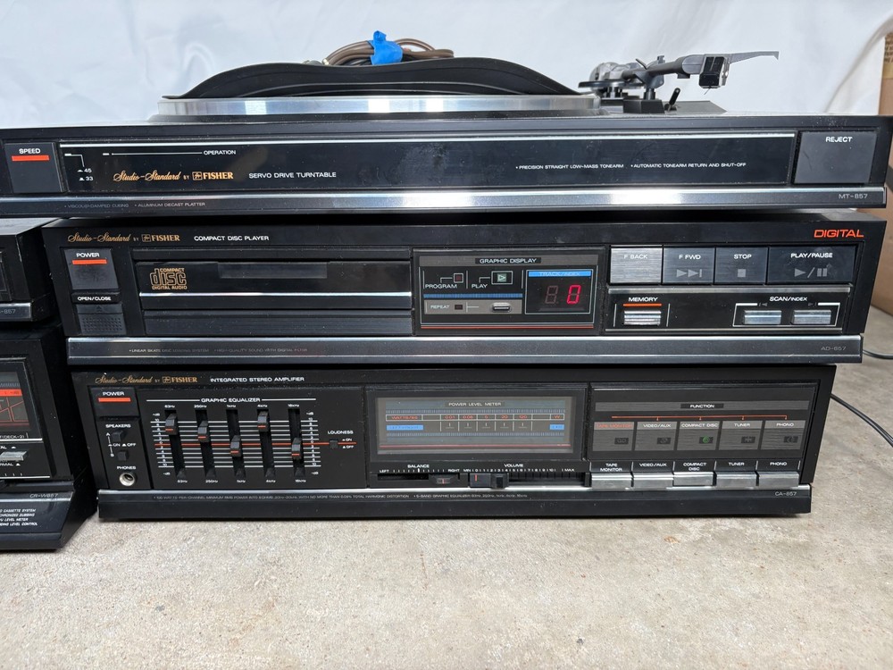 Fisher Studio Standard Stereo Component System Lot Turntable Speakers Untested
