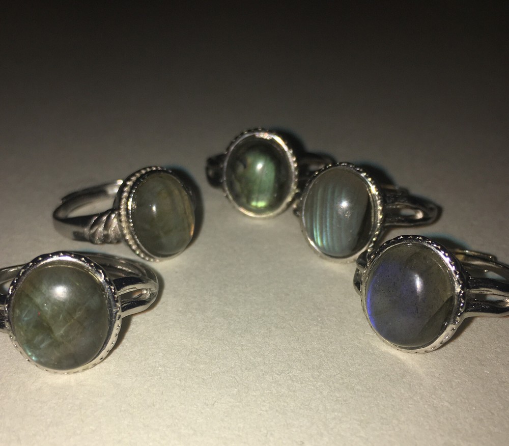 labradorite ring adjustable to size 7