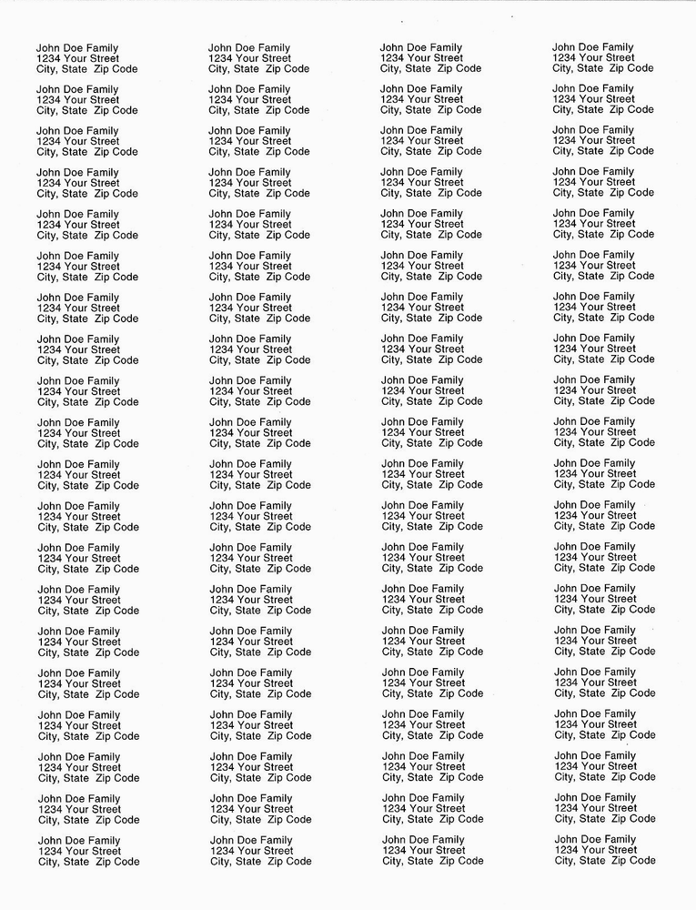 2000 - Personalized / Printed Return Address Labels - 1/2 x 1 3/4