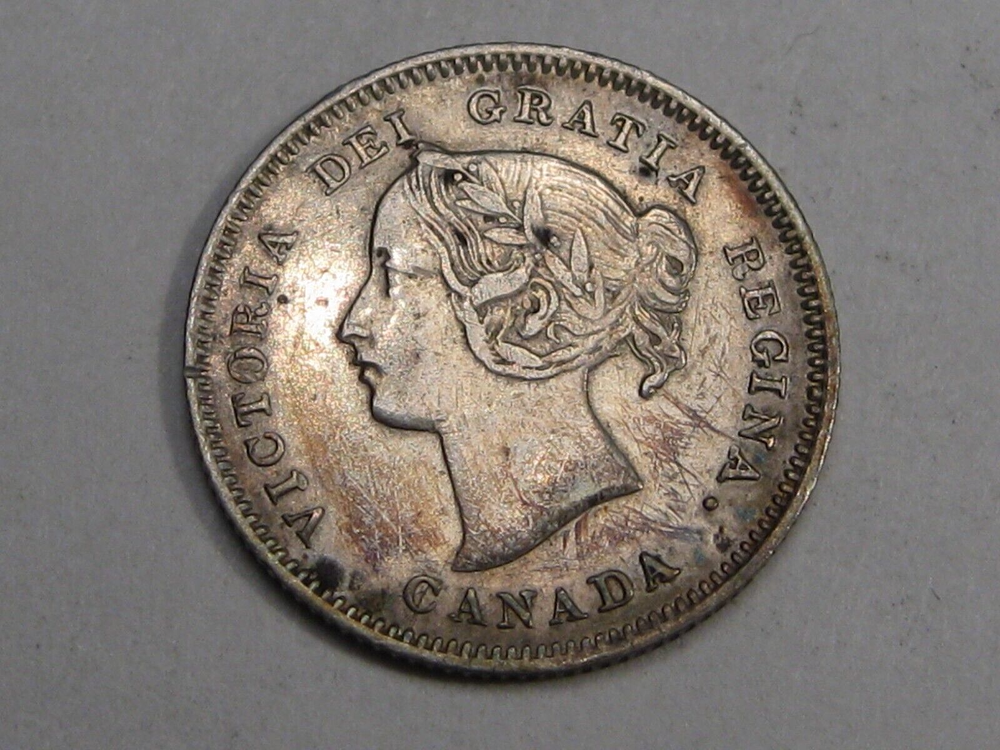VF/XF Cleaned? 1901 Silver 5¢ Five Cent CANADA. #44