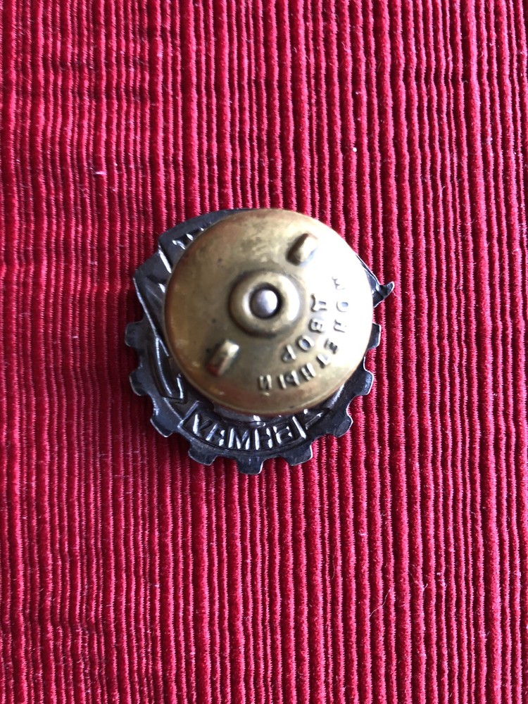 Solid Silver Mongolia Shockworker Udarnik Badge Mongolian Award Russian Made