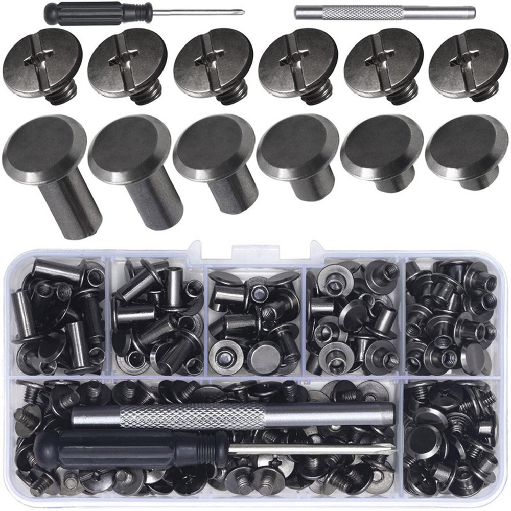 For DIY Leather Working 6 sizes Chicago Screws Leather Working Rivet Kit
