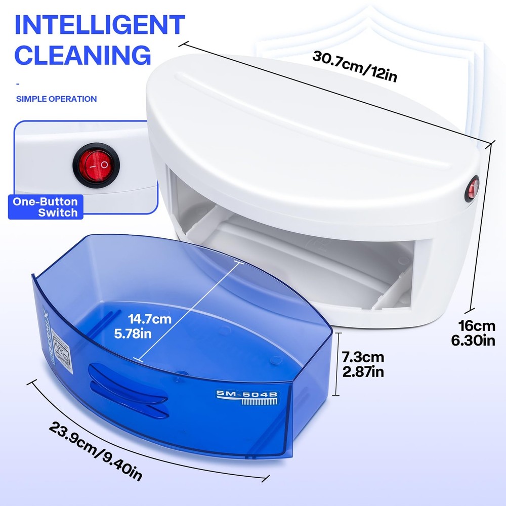 Sterilizer For Nail Tools,Large Capacity 8 W Multipurpose Nail Tools Cleaning...