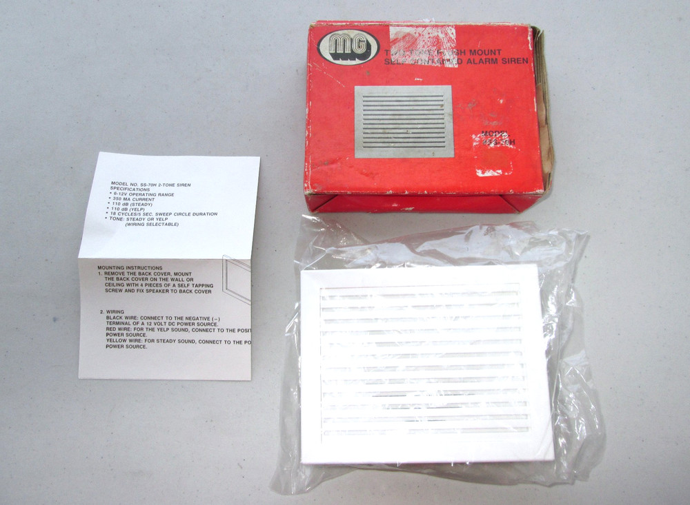 New Open Box MG Electronics SS-70H Flush Mount Self Contained Siren