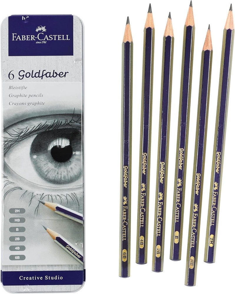 Graphite Sketch Pencil Set - 6 Graphite Pencils, Ding