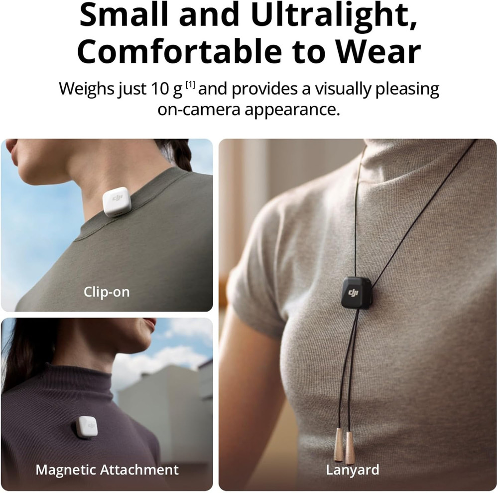 DJI Mic Mini (2 TX + 1 RX + Charging Case), Wireless Lavalier Microphone, 400m.