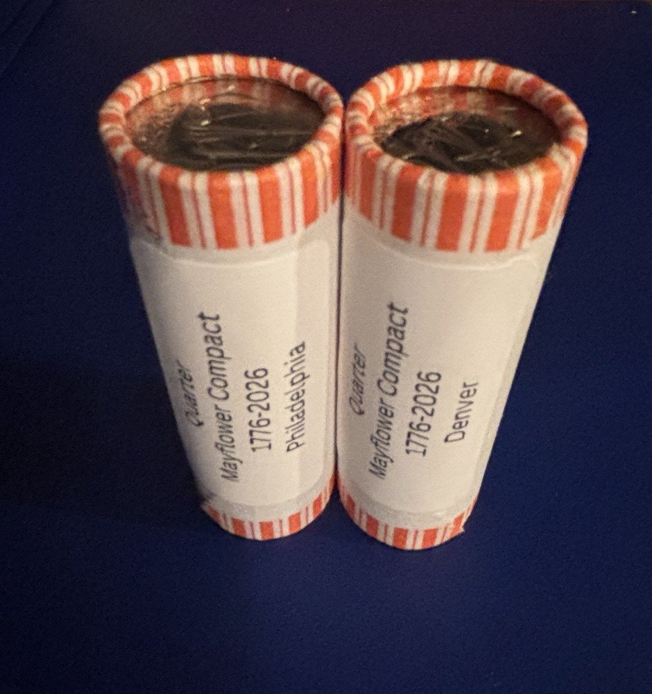 2026 Mayflower Compact Quarter Rolls- - 2 Roll Set (P & D Roll) - 2026 Quarters