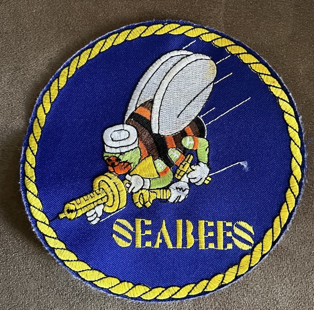 Vintage US NAVY Seebees Patch Original USN Felt Variant