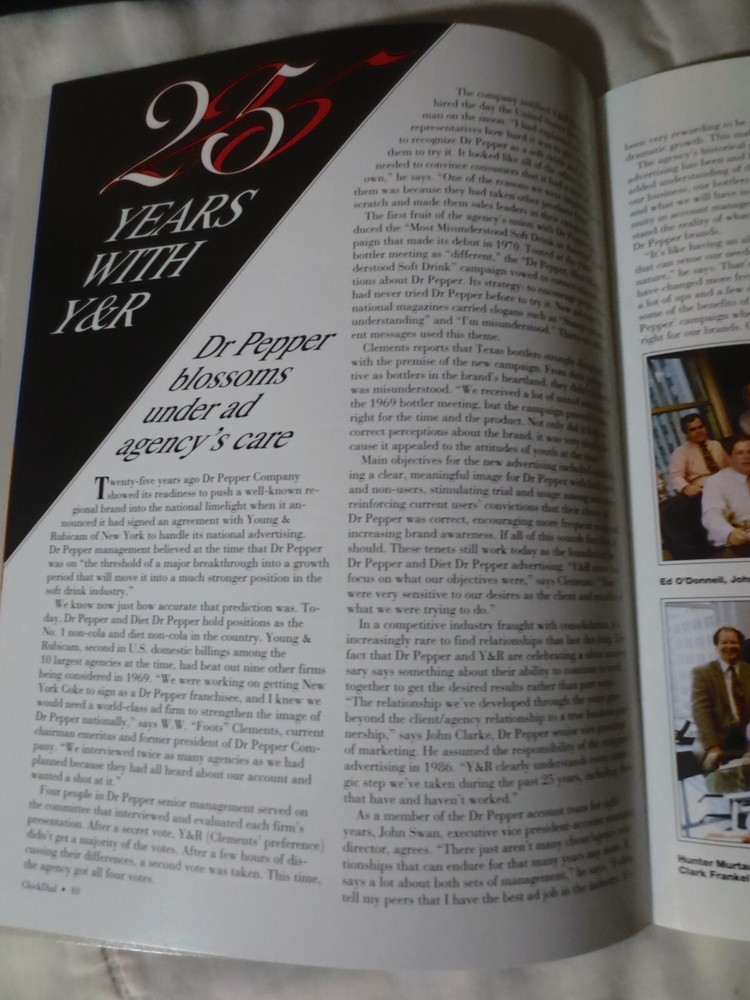 DR PEPPER CLOCK DIAL WINTER 1994 MAGAZINE