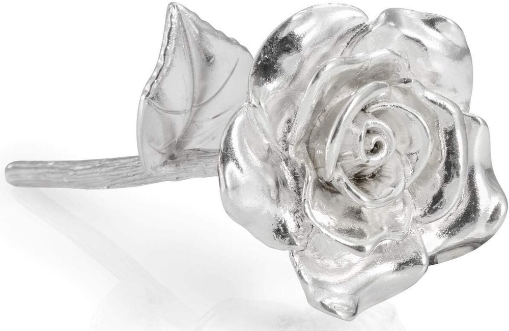 Beautiful Solid Tin Rose with Purity Certificate - Ideal 10th Anniversary Gift