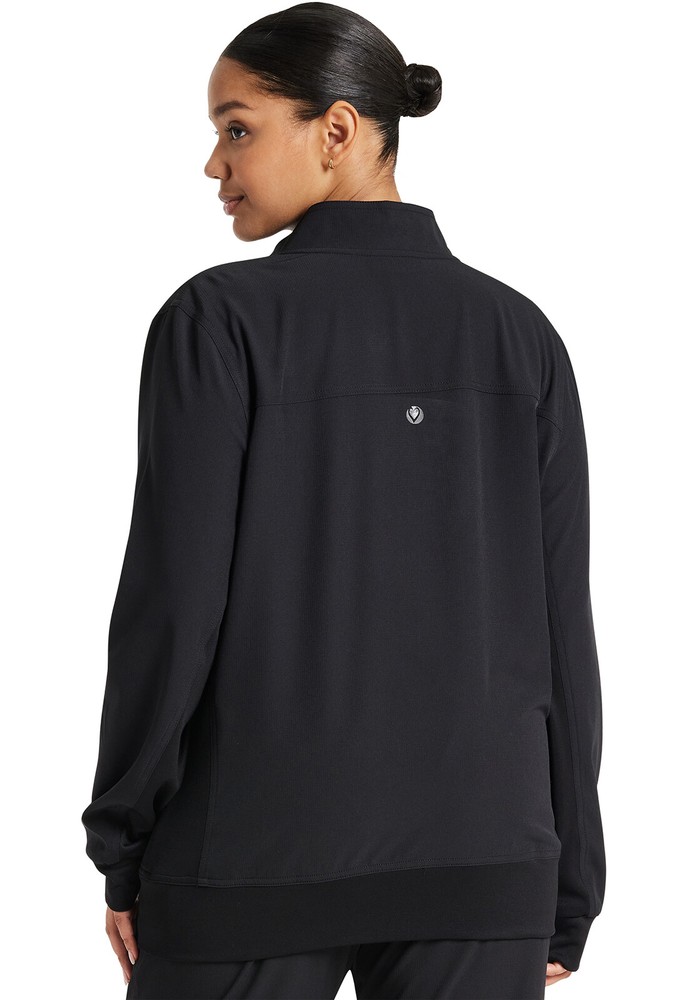 Black HeartSoul Scrubs Zip Front Jacket HS347 BCKH