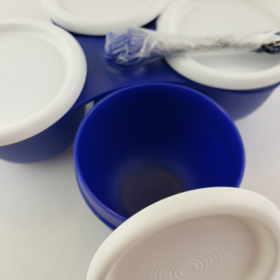 Tupperware Essentials 4 Section Condiment Server Set Black w/White seals NEW