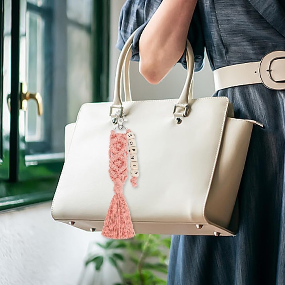 DIY Macrame Cletter Keychains 6 Set Handmade Macrame Keychains for Beginners ...