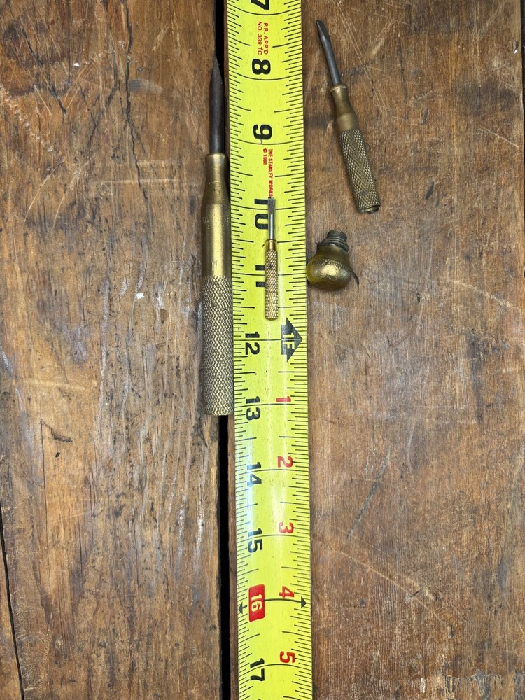 Vintage Solid Brass 4-piece Nesting Screwdriver Set Flat Head 6" Antique Tool
