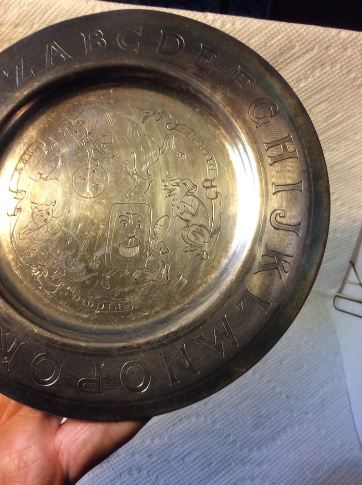 OLD SILVERPLATE WM ROGERS ABC HEY DIDDLE DIDDLE CHILDS PLATE