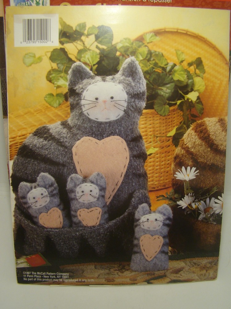 McCall's Crafts Cozy Cats Sewing Pattern