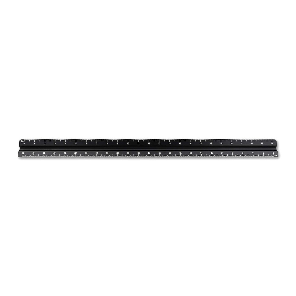 Alumicolor Aluminum Engineer Solid Drafting Scale, 12IN, Black 12 Inch