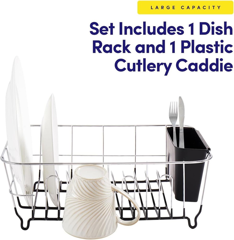 2 Piece Dish Drying Rack Set Drainer