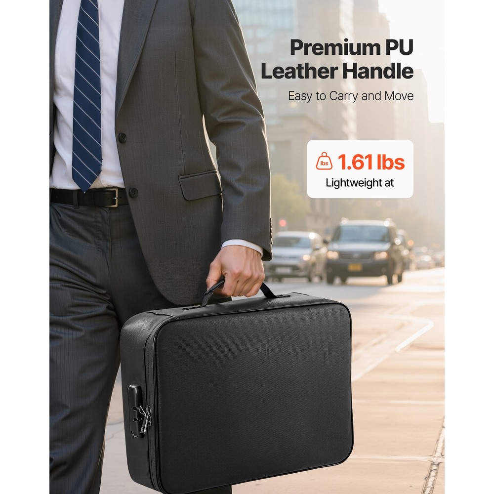 Uimoso Fireproof Document Storage Box 1832℉ Multi-Layer File Organizer with Lock