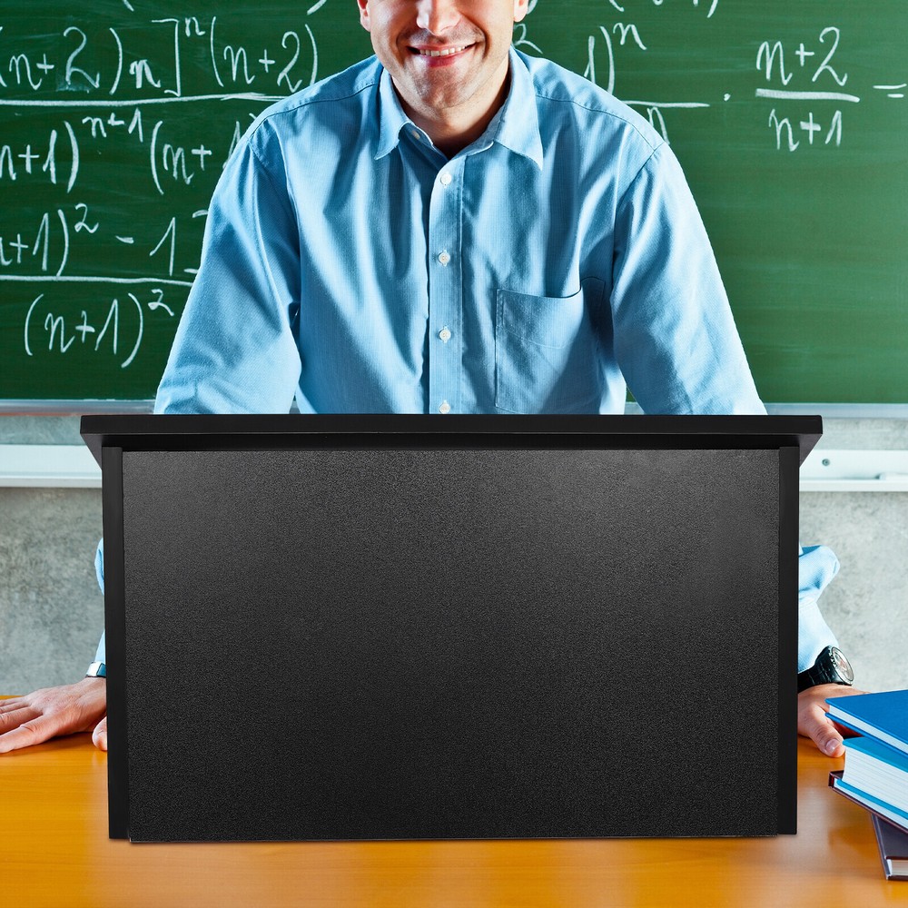 Black Table Top Lectern Portable Tabletop Lectern Classroom Presentation Lectern