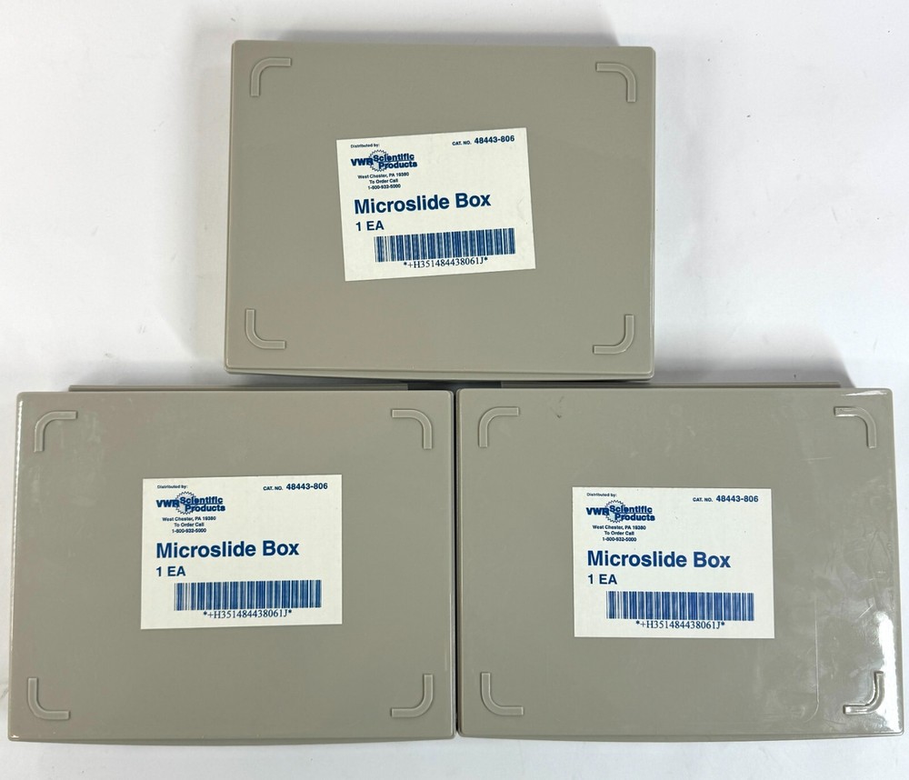 VWR Scientific Products 48443-806 Plastic 3 pc Microslide Microscope Slide Boxes