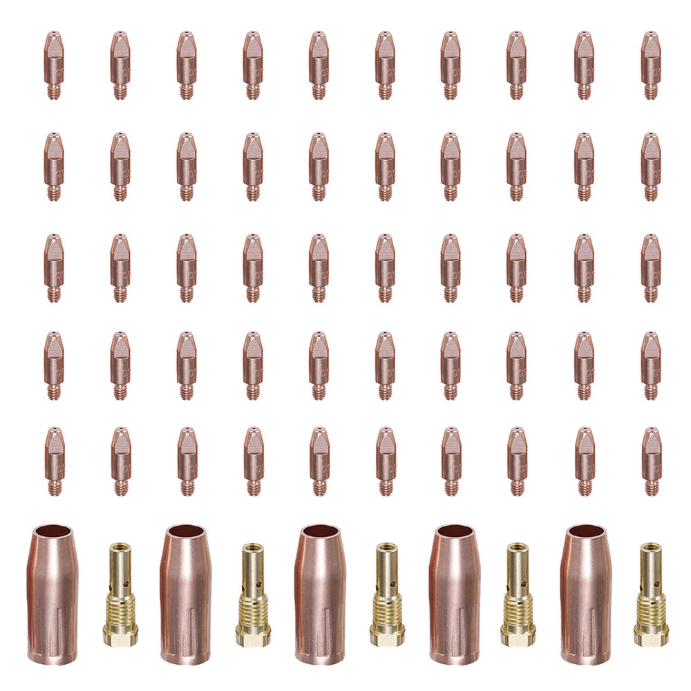 MIG045-60, 50-pcs .045” Tip, 5-pcs Nozzle, 5-pcs Diffuser, Amico MIG Welder