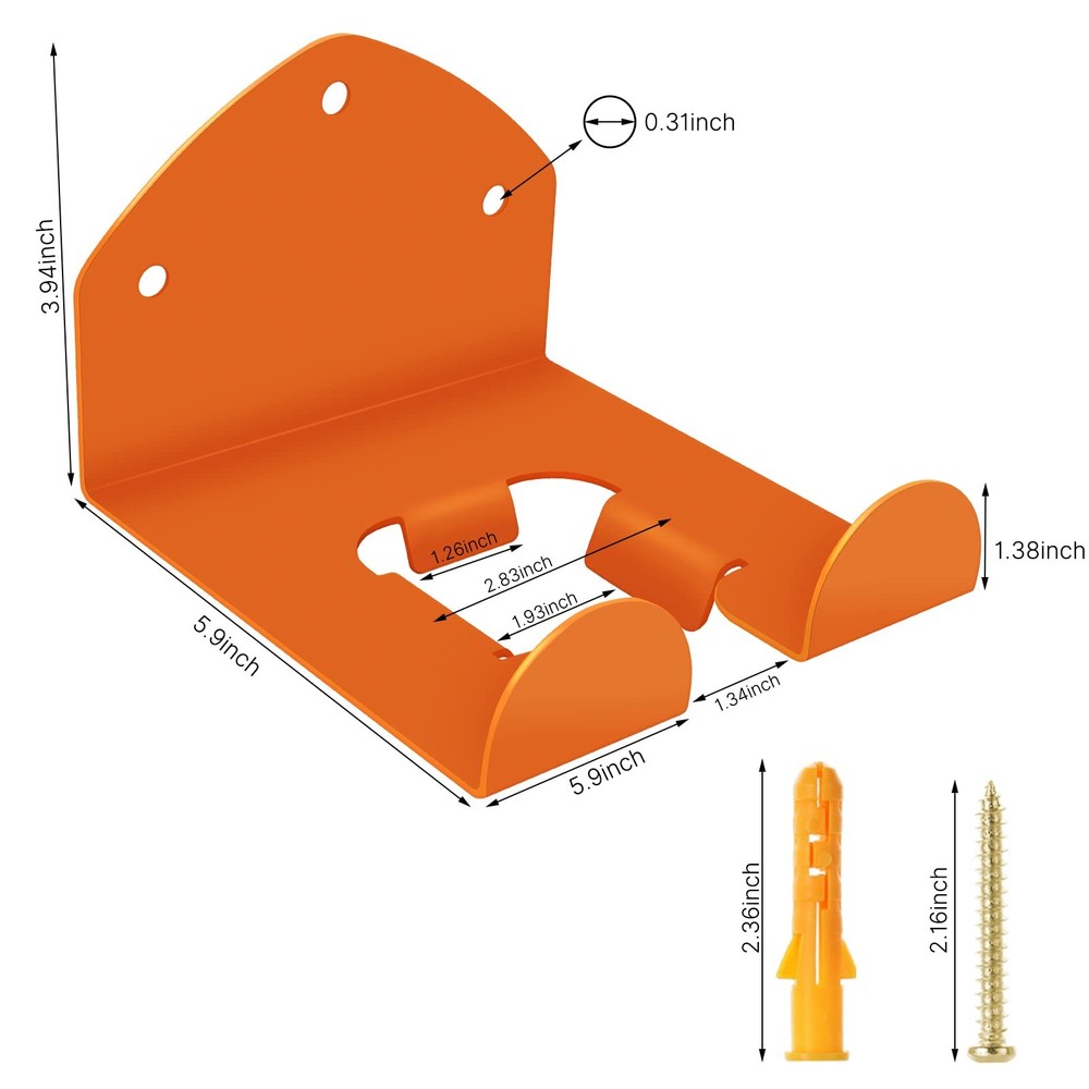 FLEXI RODS Garage Organization Weed Eater Holder - 2 Brackets, Orange