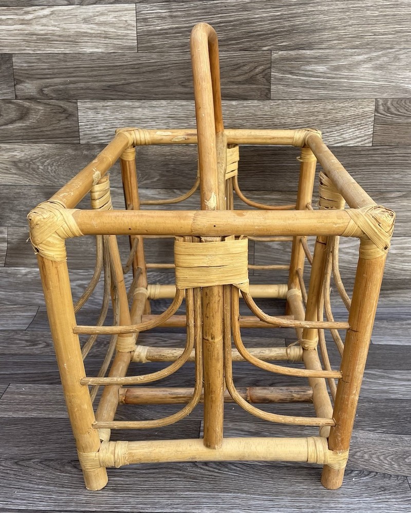 Vintage Boho Bamboo & Rattan Magazine Rack
