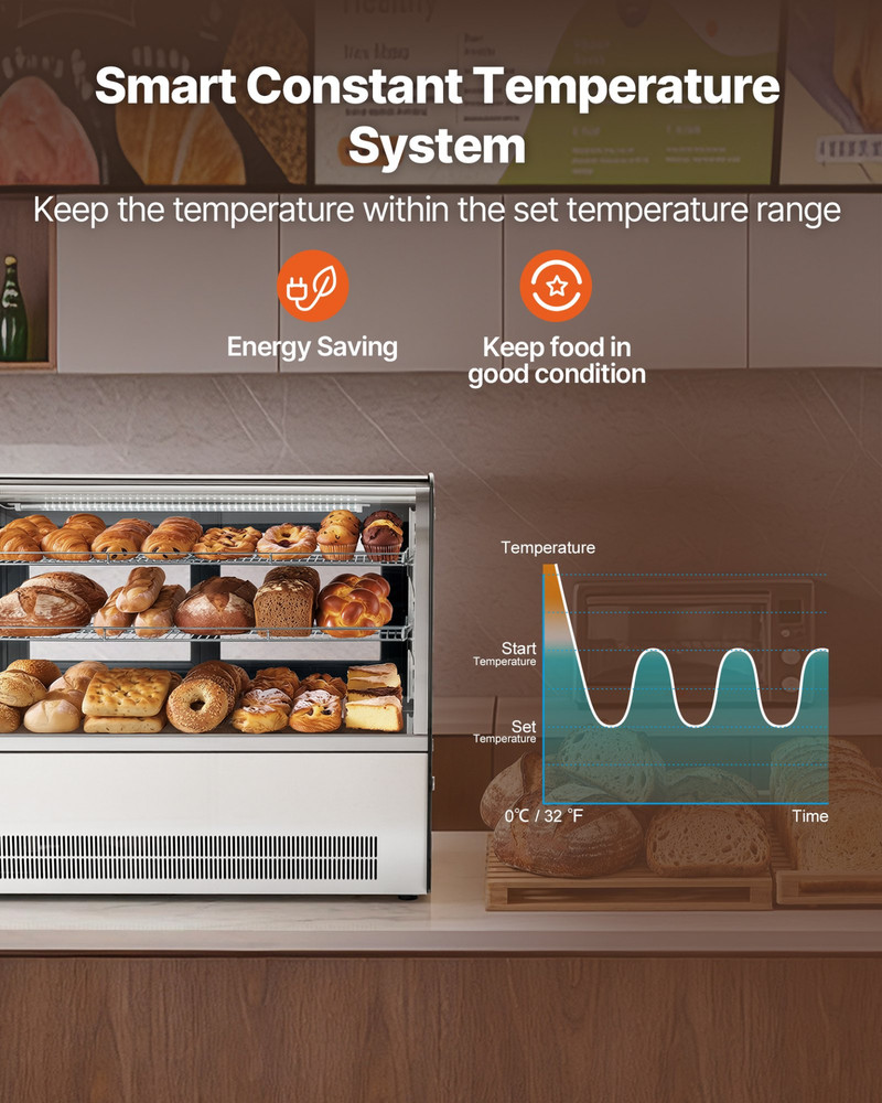 5 Cu Ft Refrigerated Display Case 2 Tier Cake Pastry Fridge