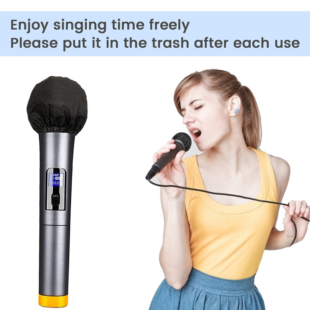 Microphone Covers Disposable 100pcs, Non-Woven,Clean No-Odor Windscreen Pop