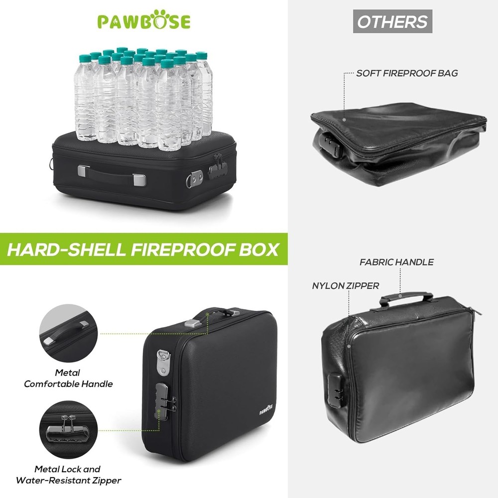 Fireproof Document Home Safe with Combination Lock, XL Hard Fireproof box