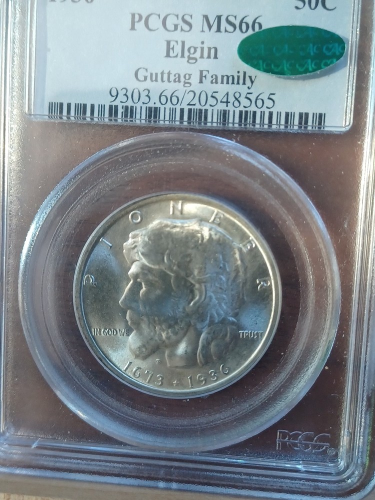 1936 Elgin Silver Commemorative Half Dollar ~ PCGS MS66 ~ Beautiful Example