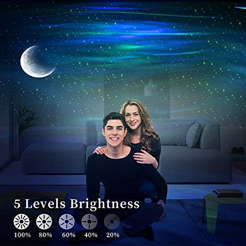 Star Projector with Bluetooth Speaker and Remote, Aurora Projector White