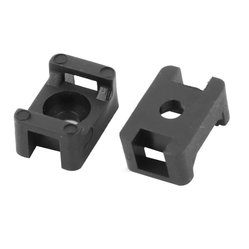 Plastic Saddle Type Cable Tie Base Mount Wire Holder Black 15 x 10 x 7mm 100 PCS