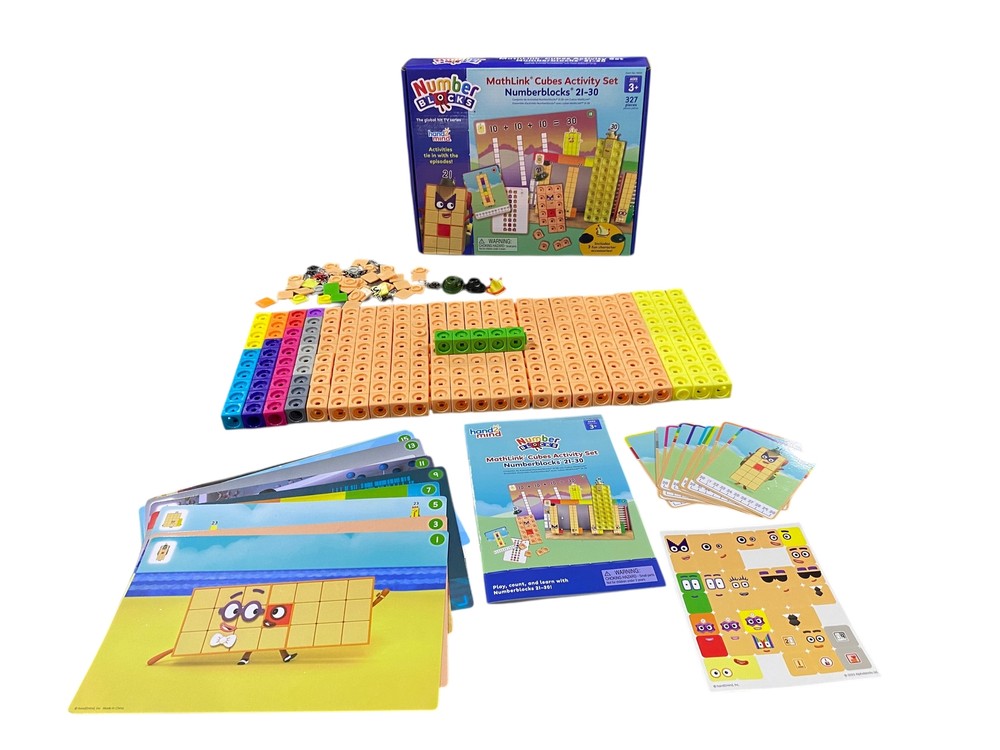 hand2mind, MathLink, Cubes, Numberblocks, 21-30, Activity Set, Ages 3+