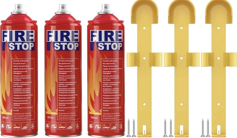 3-Pack Fire Extinguisher for Home, Kitchen, Car, Camping & Electronics - ABC/K C