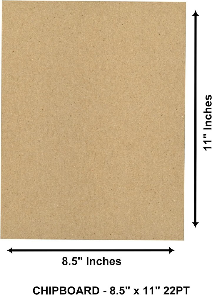 Versatile Sturdy Chipboard Sheets - Multi-Purpose - 8.5" x 11" - 100 Sheets