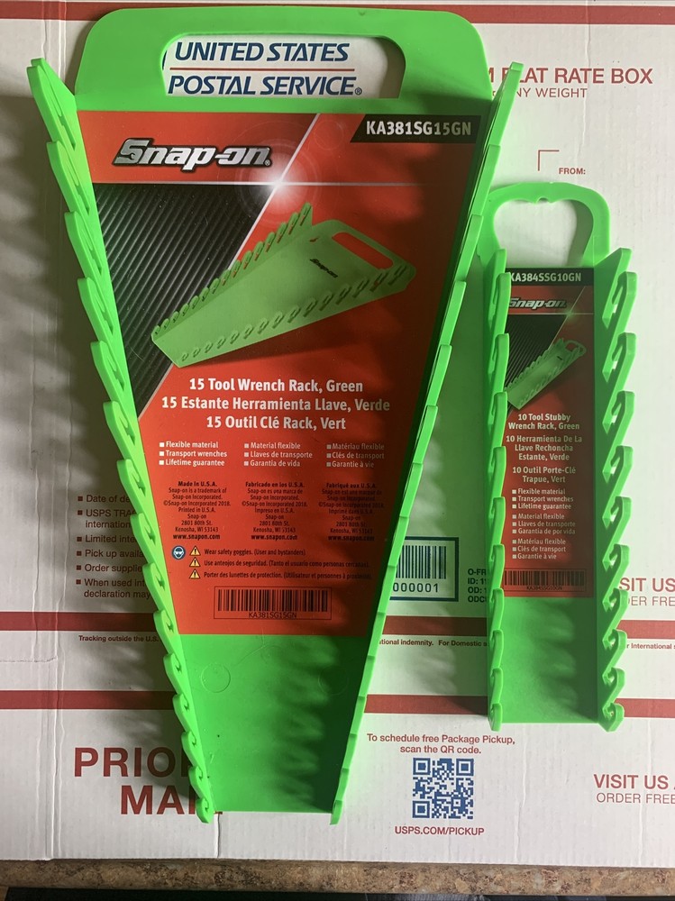 Snap-on Wrench Racks. Green Forward Set.