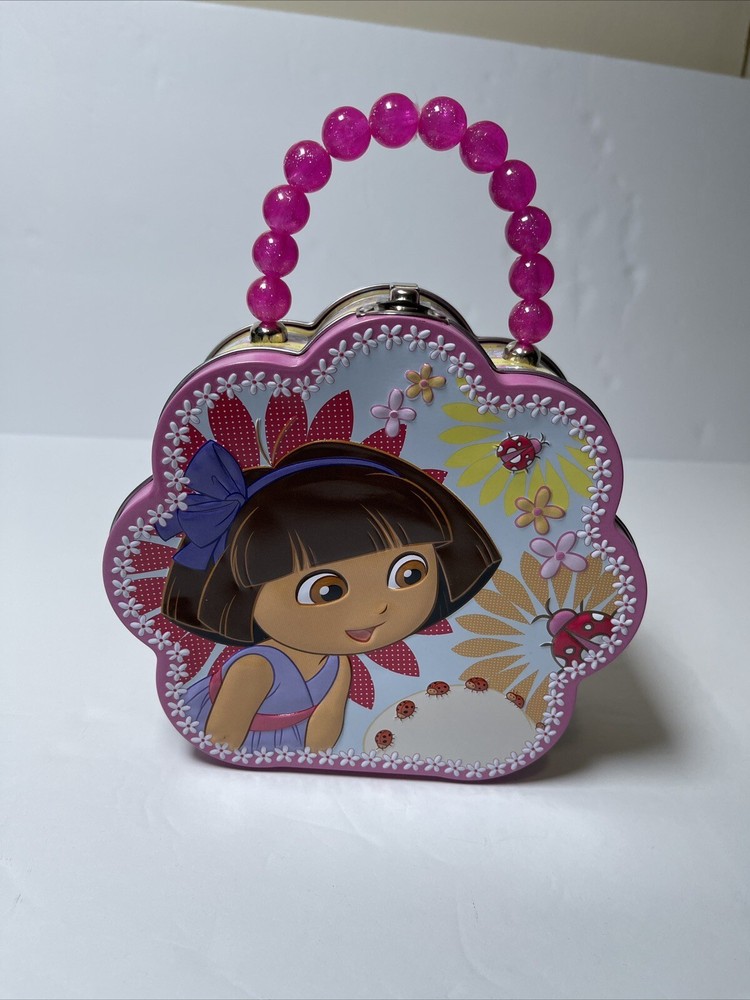2012 Dora The Explorer Tin Box Co. w Handle Collectible Case