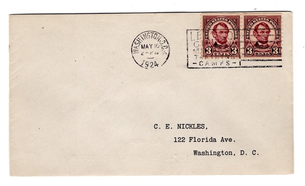 #600 Lincoln 3c Coil 1924 First Day Cover - Nickles
